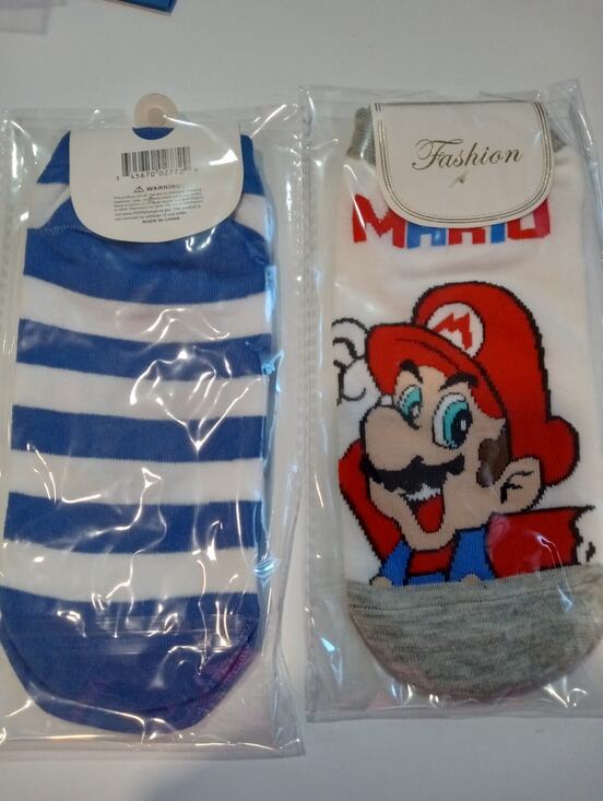 No Brand Other - *NEW* Mario inspired Low Cut socks 2 pair Kids size Medium 0428